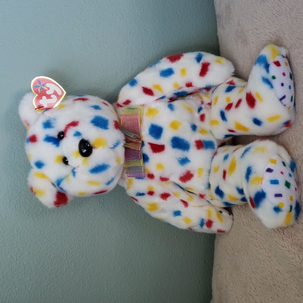 Ty2k Confetti 🎊 Bear Buddy 🐻 Lg Plush🧸 Gift Kids Toy Animal Collectible NWT